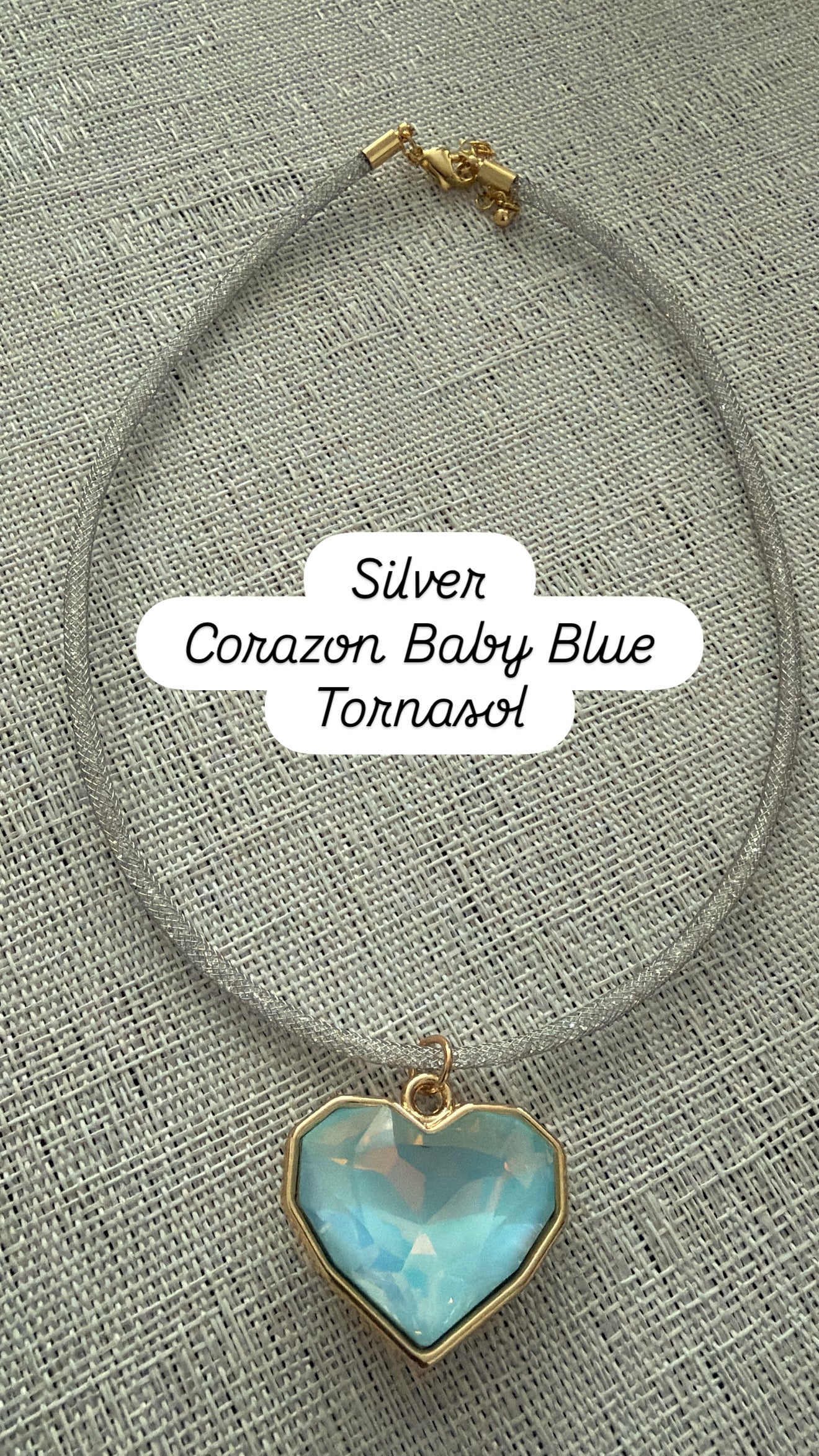 Cable Metalico Corazon En Cristal