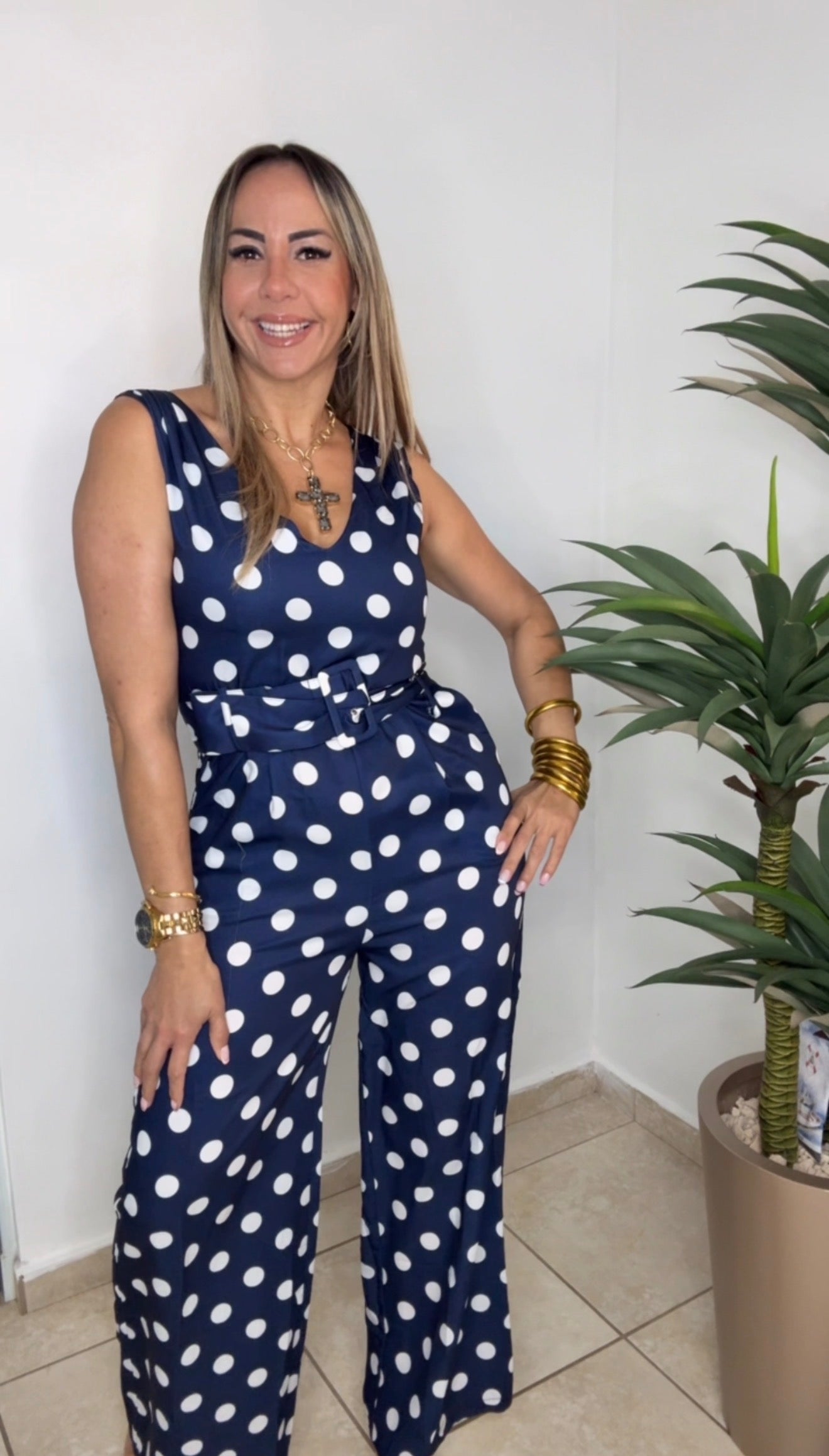 Navy Polka Dots Jumpsuit (VENTA FINAL)