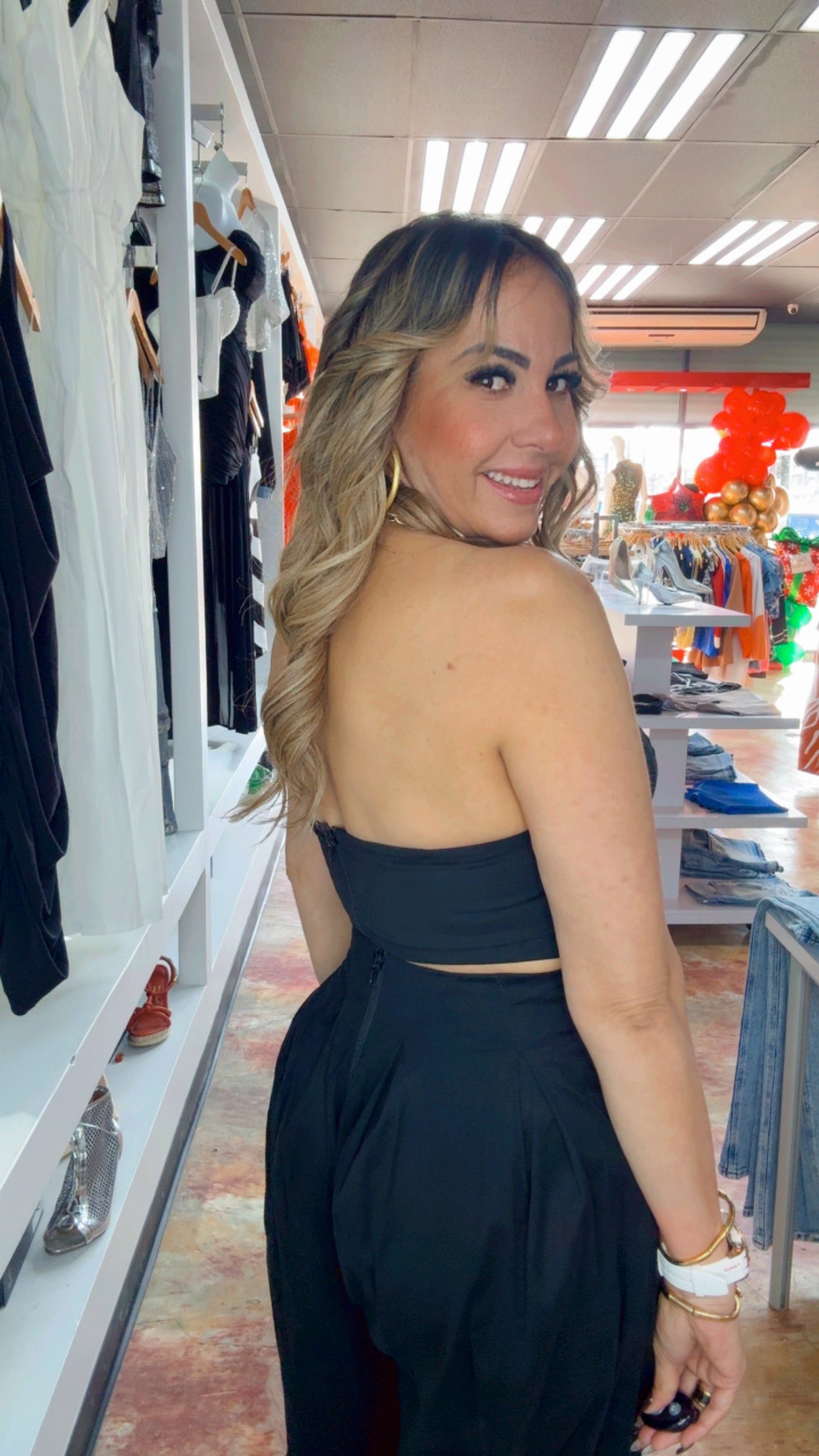 Black And Gold Palazzo Set