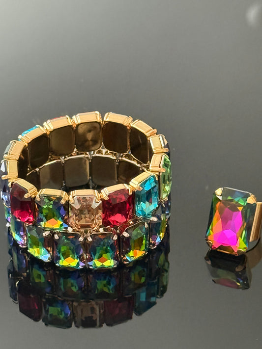 Pulsera Elástica Swarovski Cuadro Grande