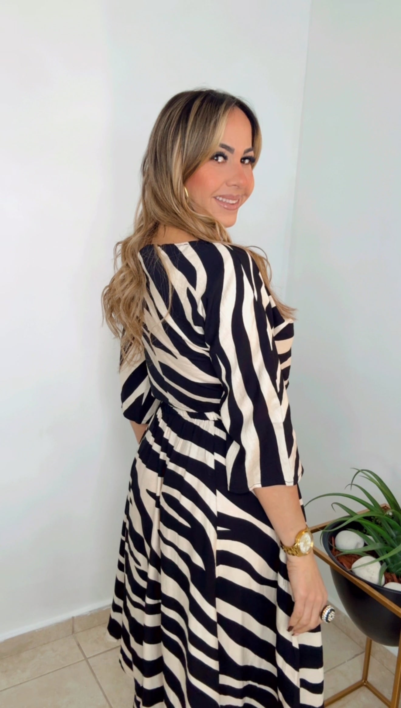 Black And Cream Skirt Set