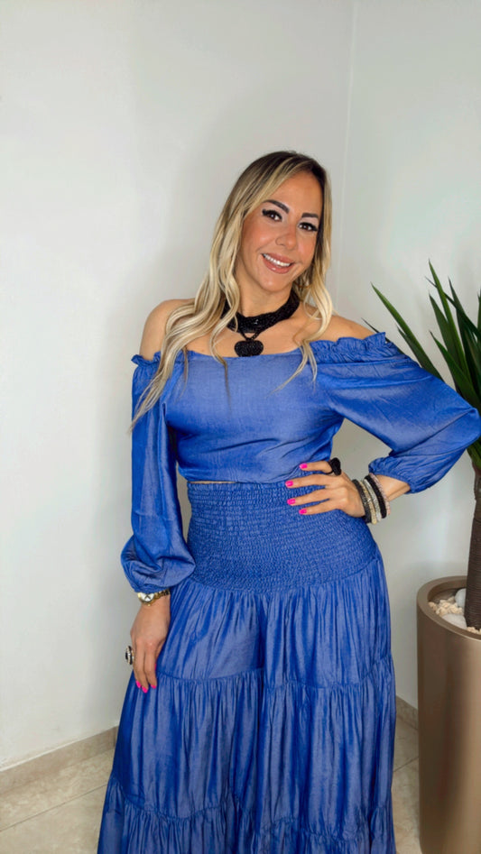 Denim Palazzo Set (VENTA FINAL)