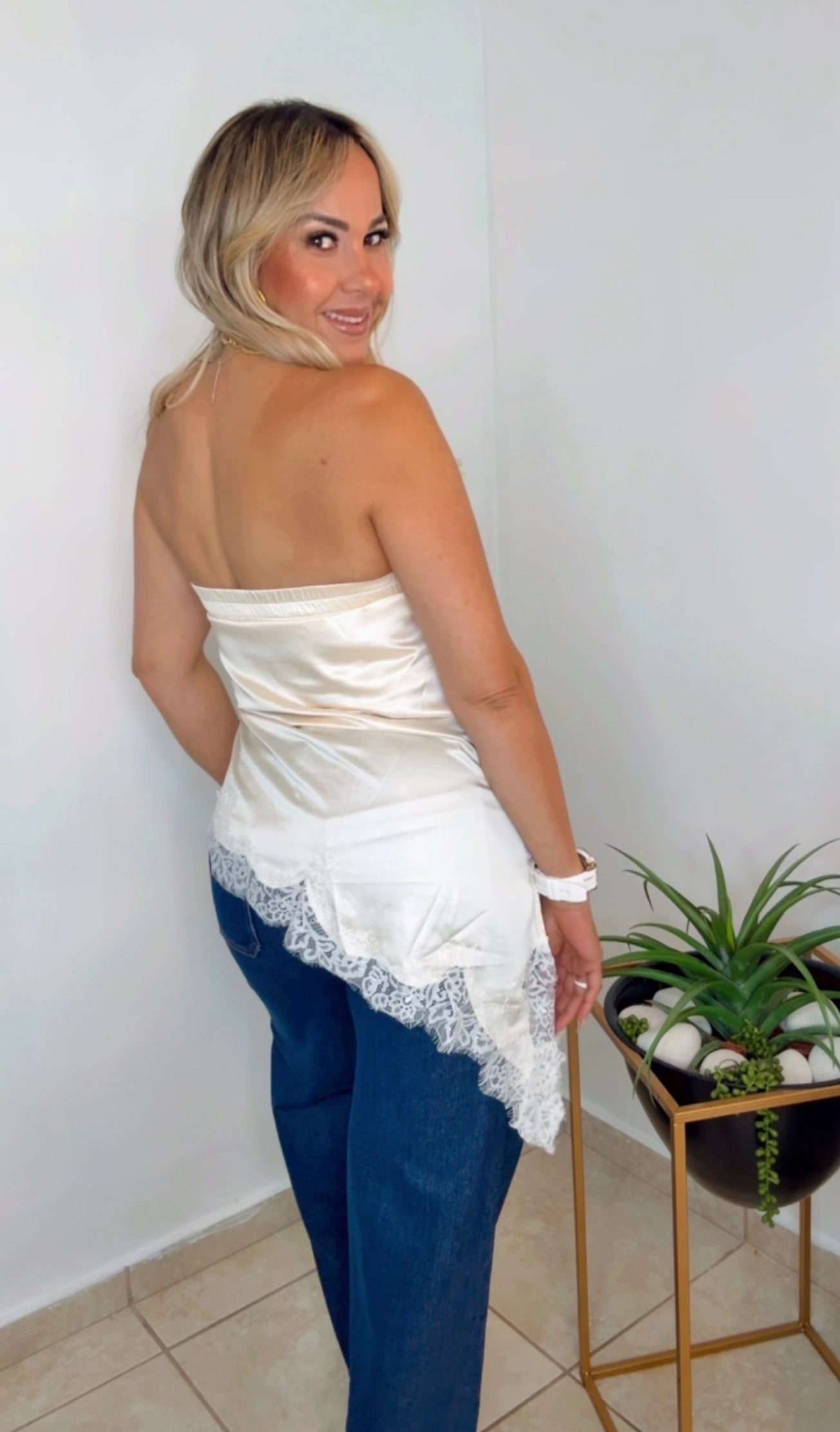 Vainilla Tube Satin Top