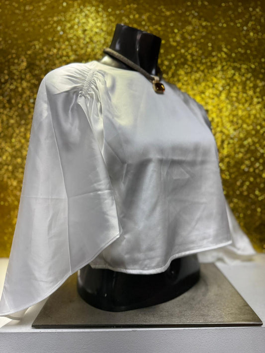 White Elegant Satin Blouse