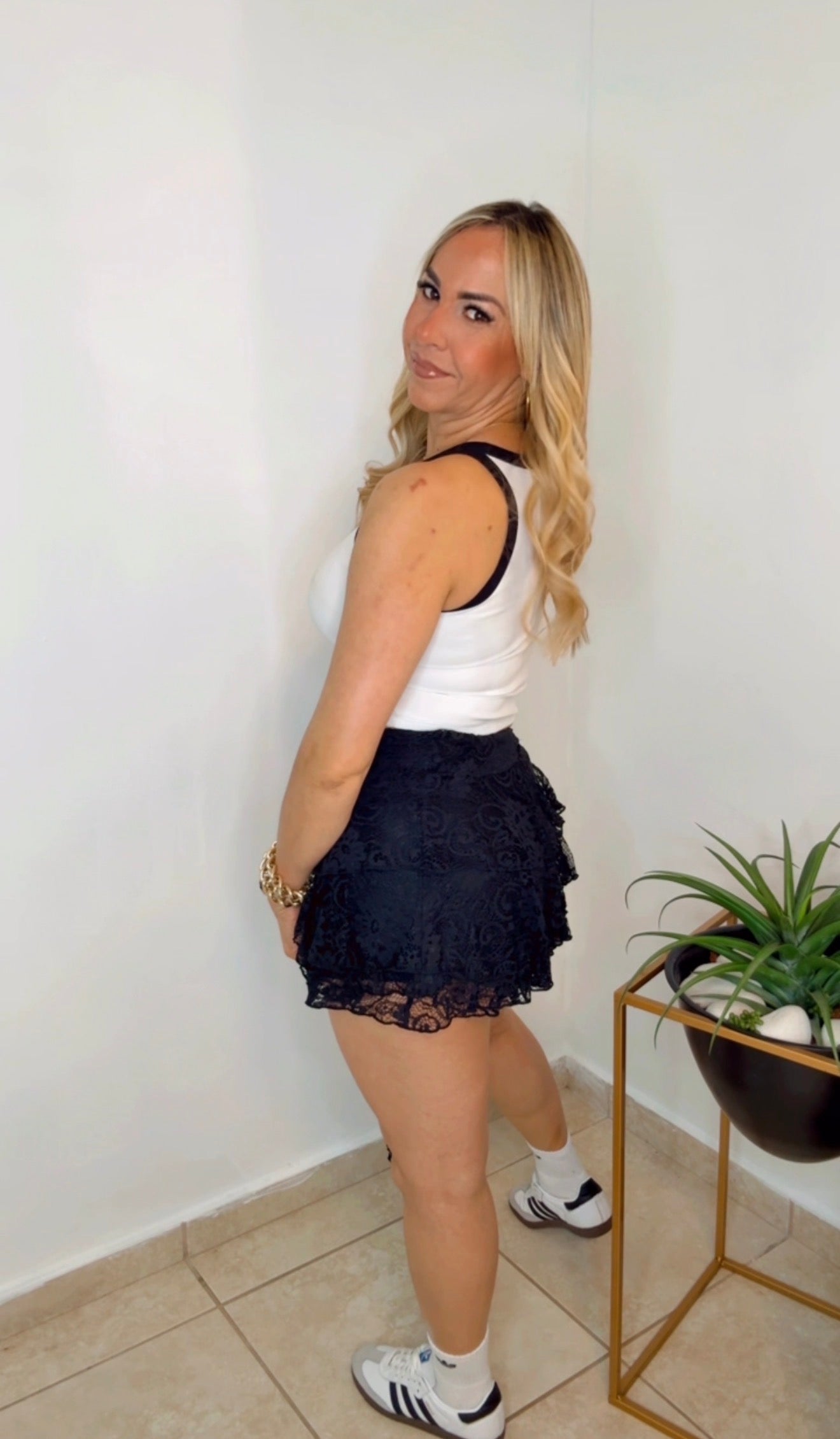 Black Lace Mini Skirt