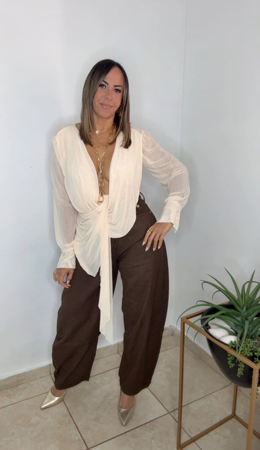 Ivory Mesh Blouse