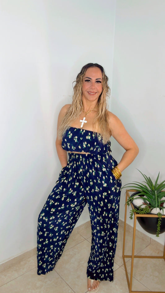 Navy Flowers Set