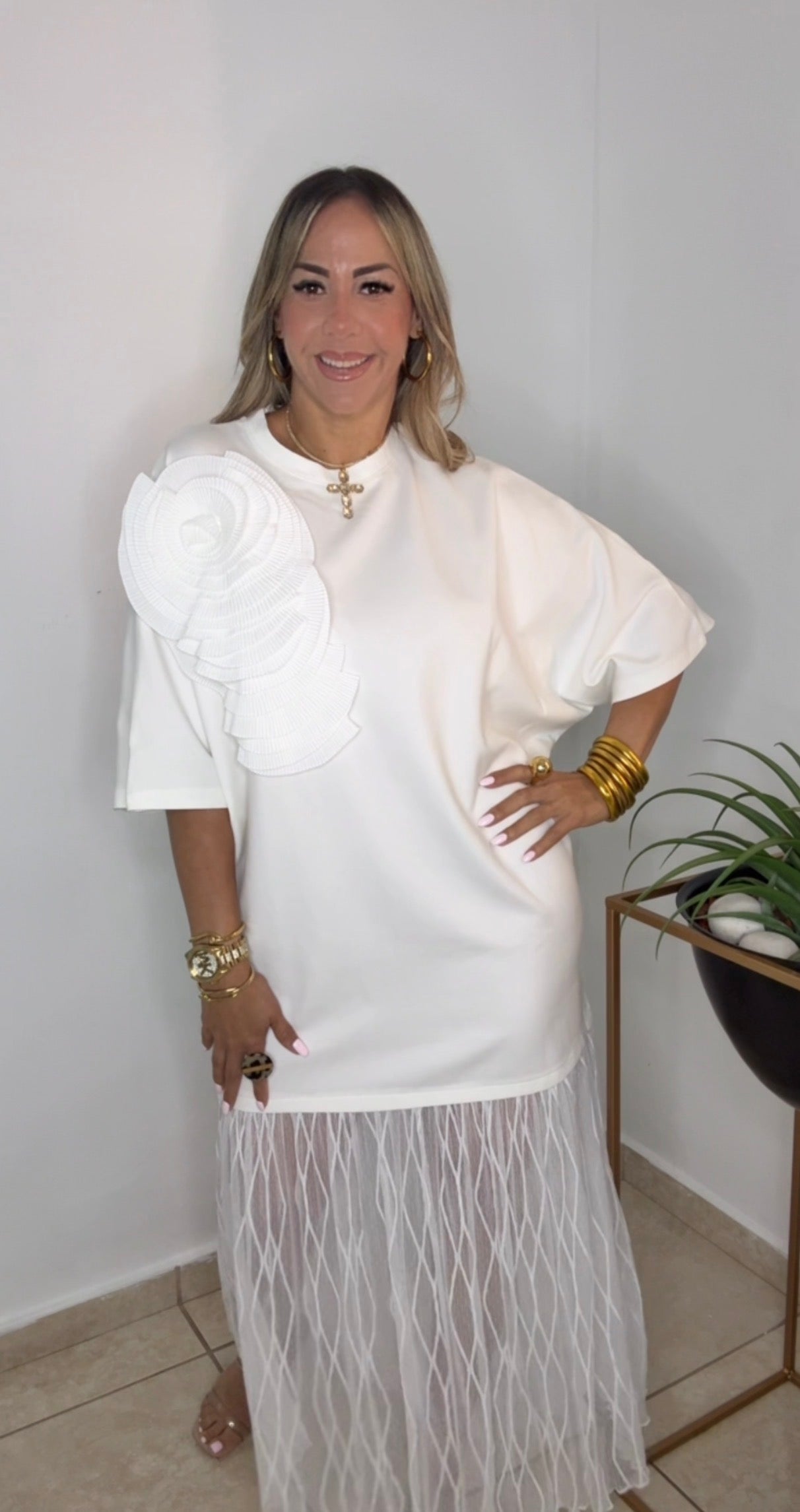 White Blossoms Dress