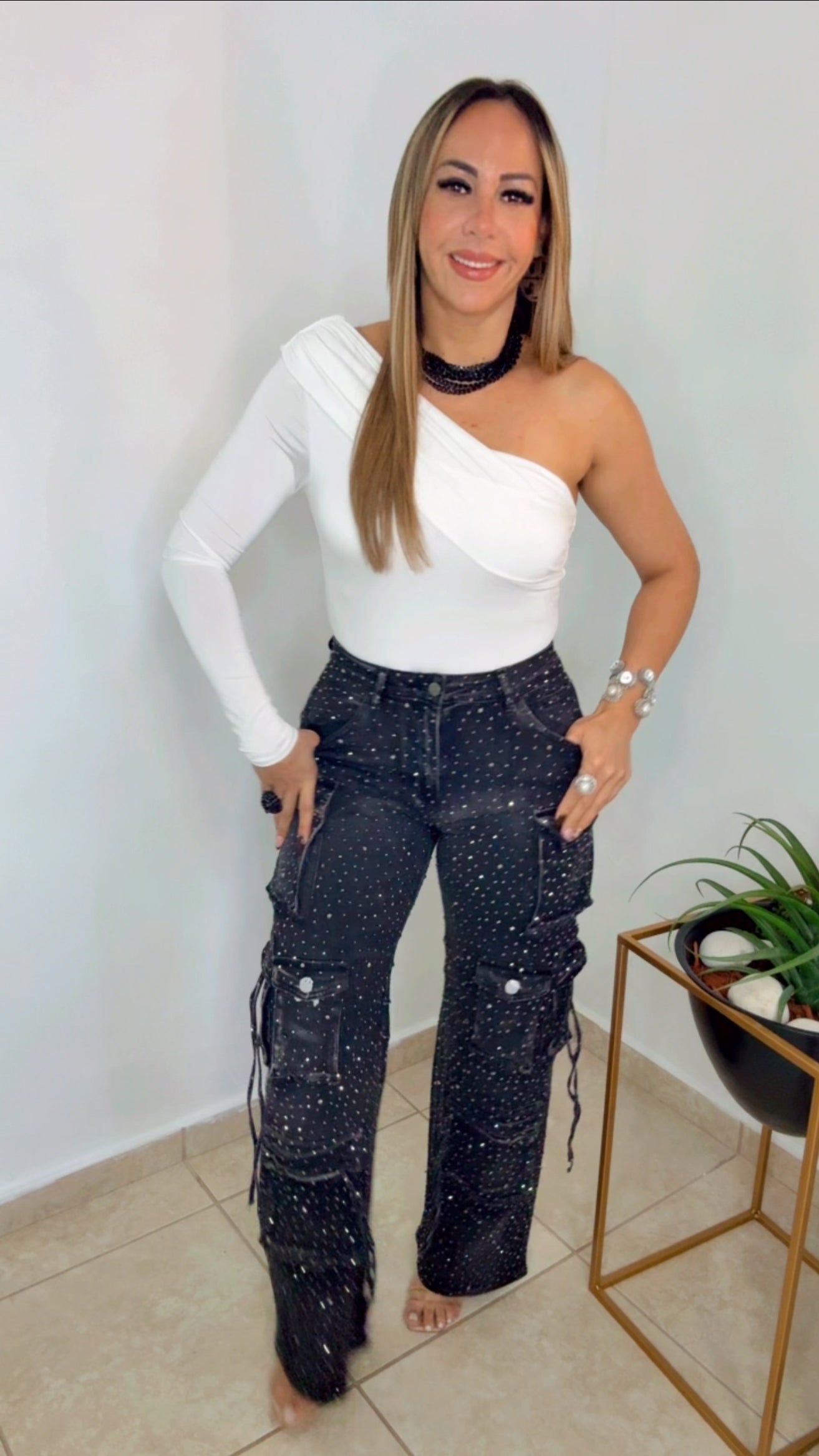 White Asymmetric One Shoulder Body