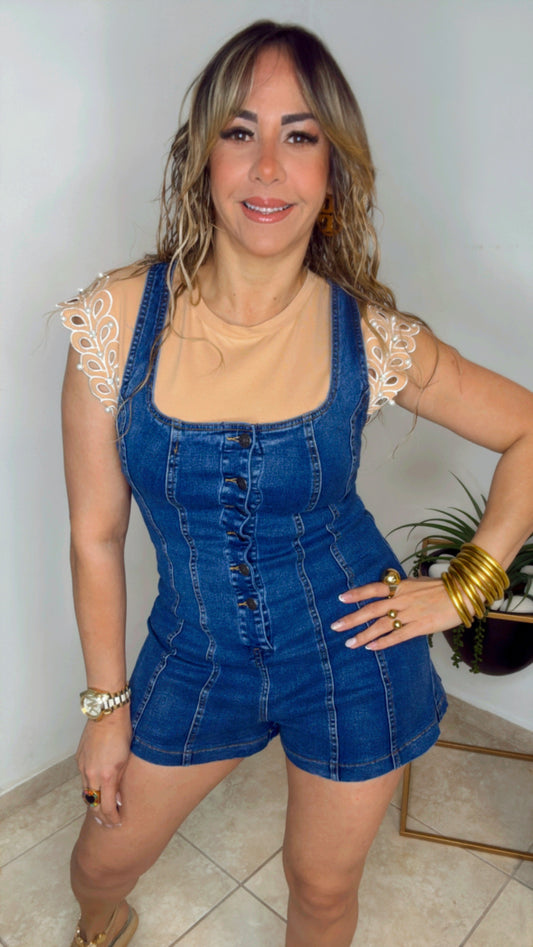 Romper En Denim (VENTA FINAL)