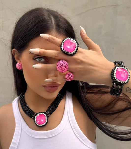 Sortija Negro Rosa Neón