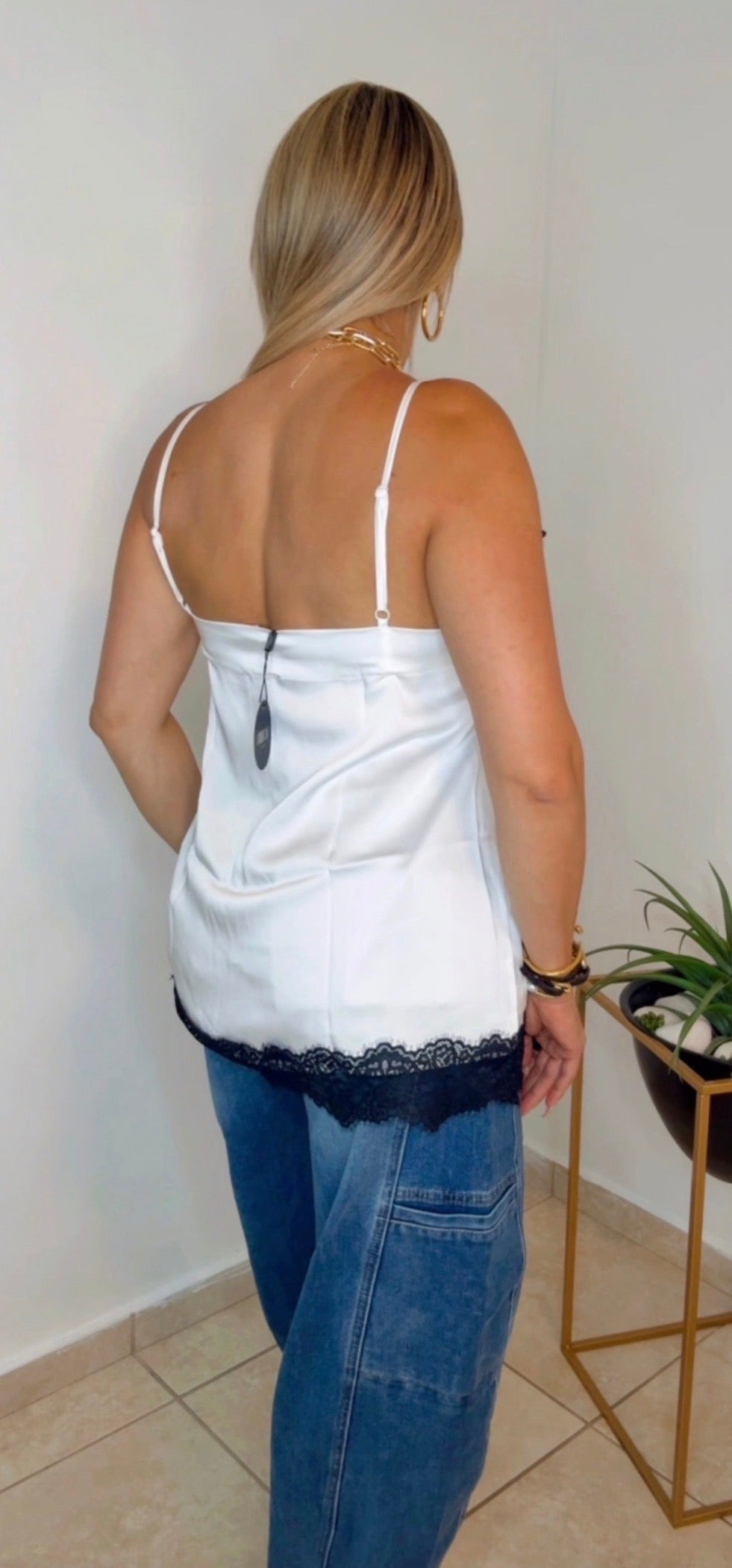 Black And White 23 Satin Blouse