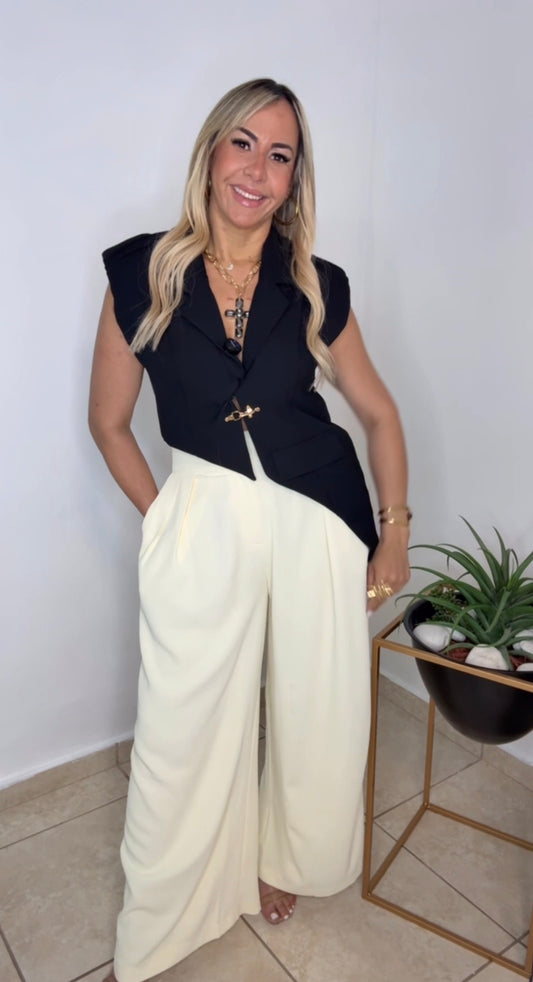 Black Asymmetrical Vest