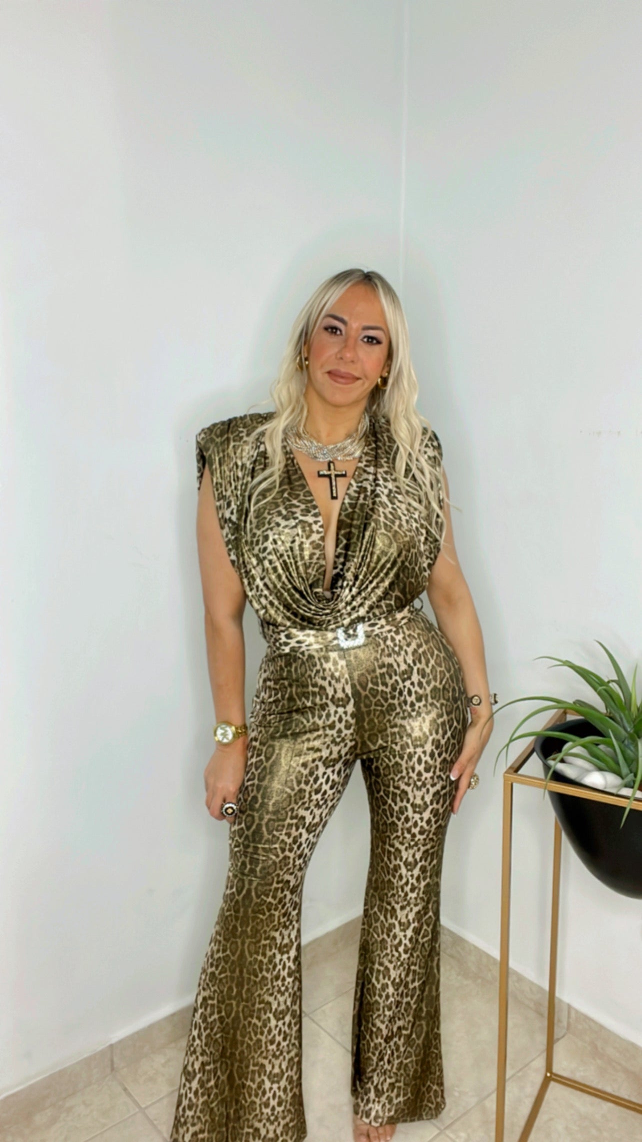 Leopard And Gold Glam Jumpsuit