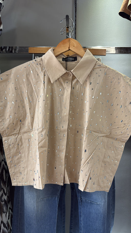 Cream Glam Blouse