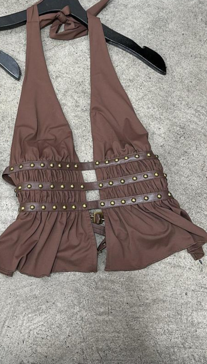 Brown Halter Top