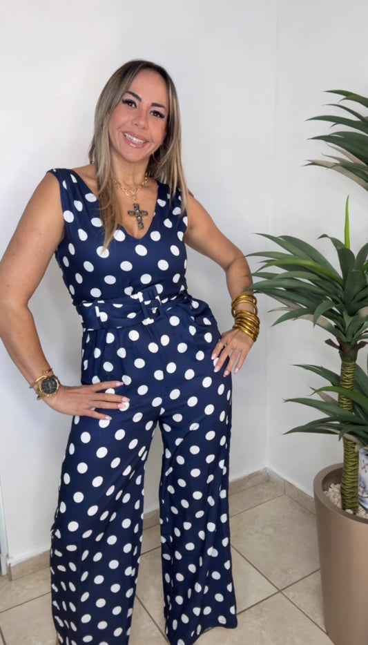 Navy Polka Dots Jumpsuit (VENTA FINAL)