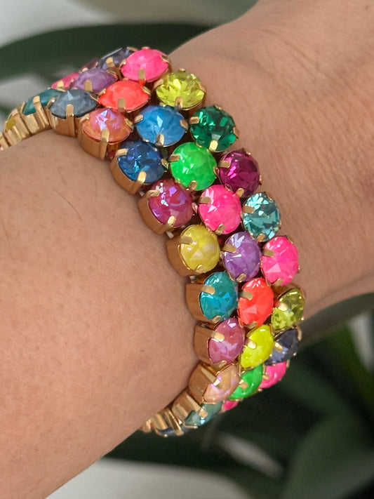 Pulsera Elástica Colores Pasteles Swarovski