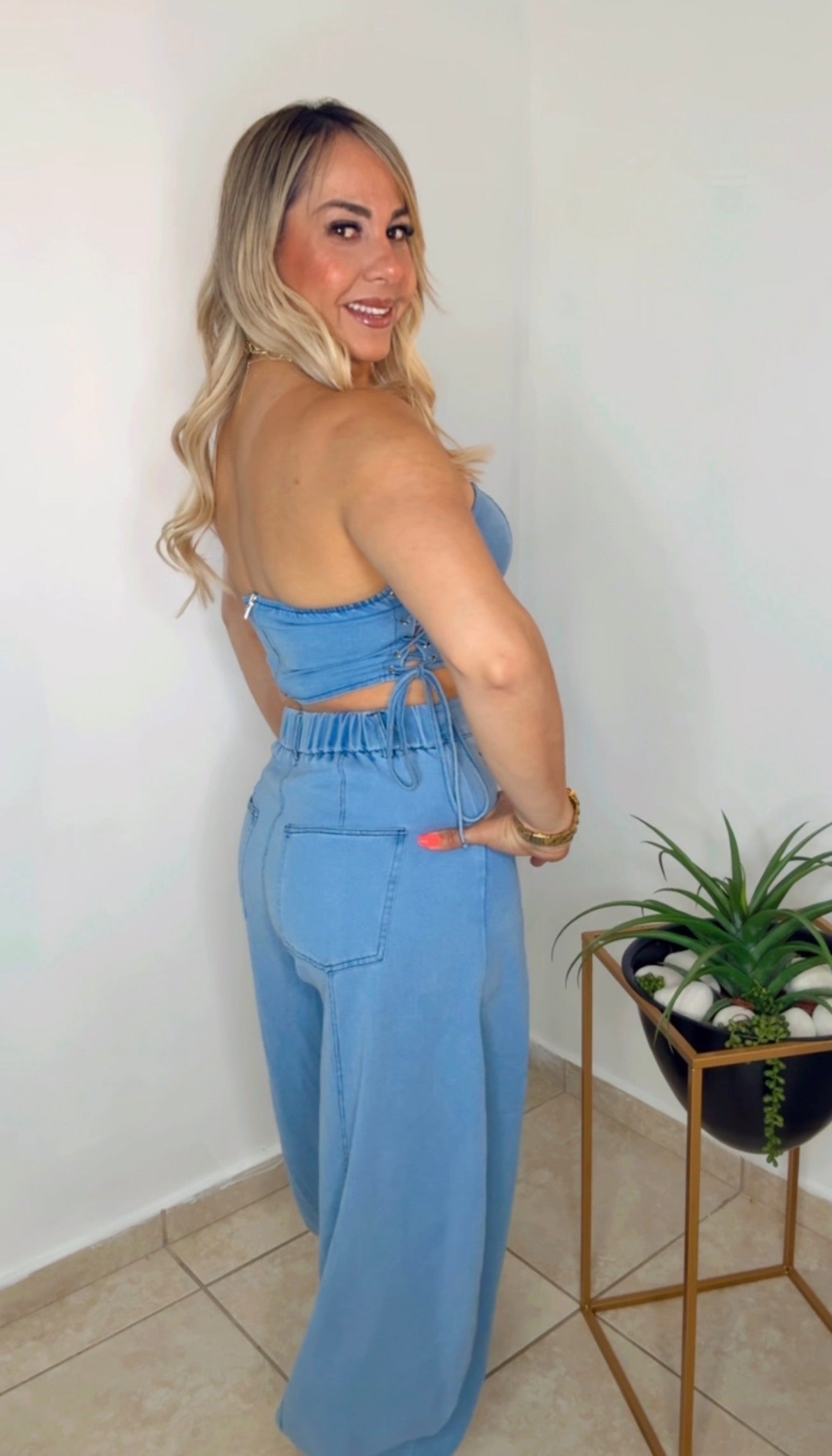 Light Denim Jogger Set