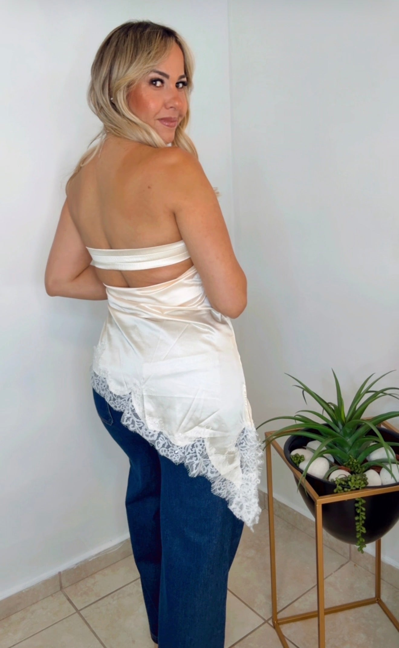 Vainilla Tube Satin Top