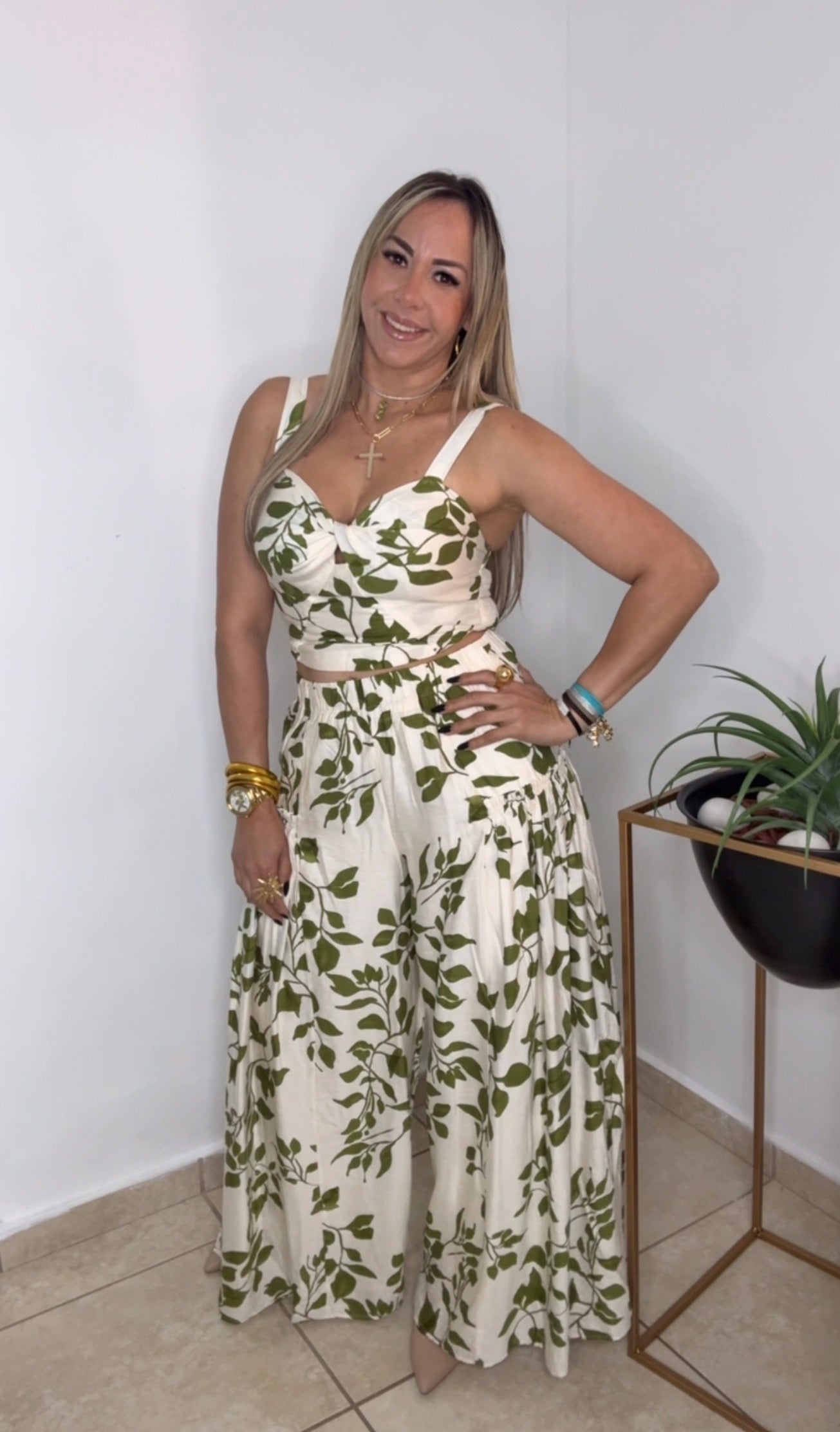Ivory Multi Palazzo Set