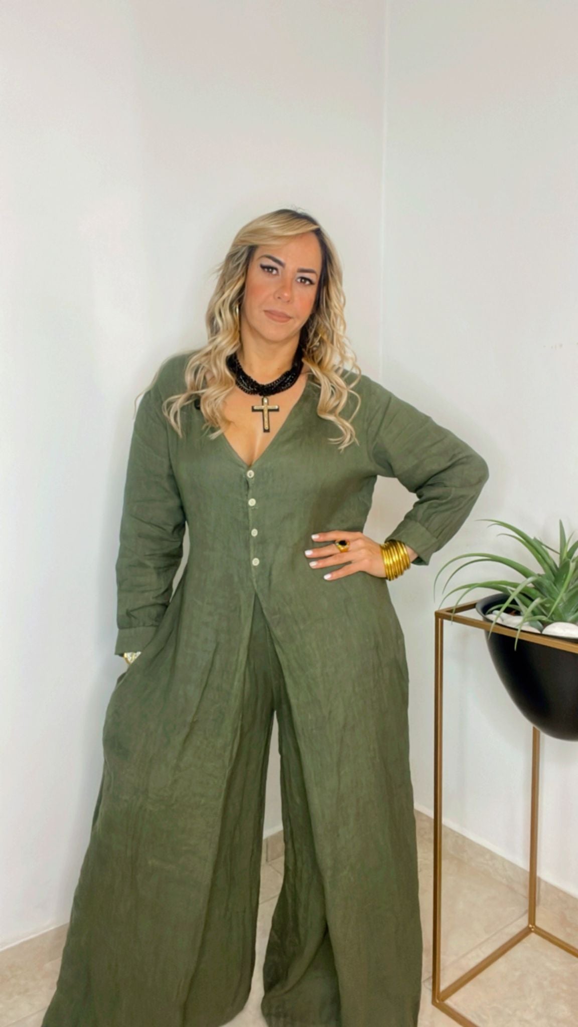 Olive Italian Jumpsuit