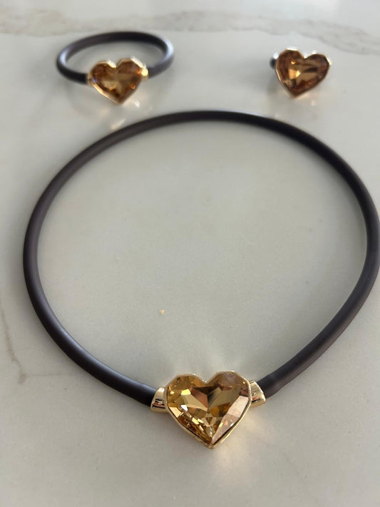 Set Corazón Collar,Pulsera,Anillo