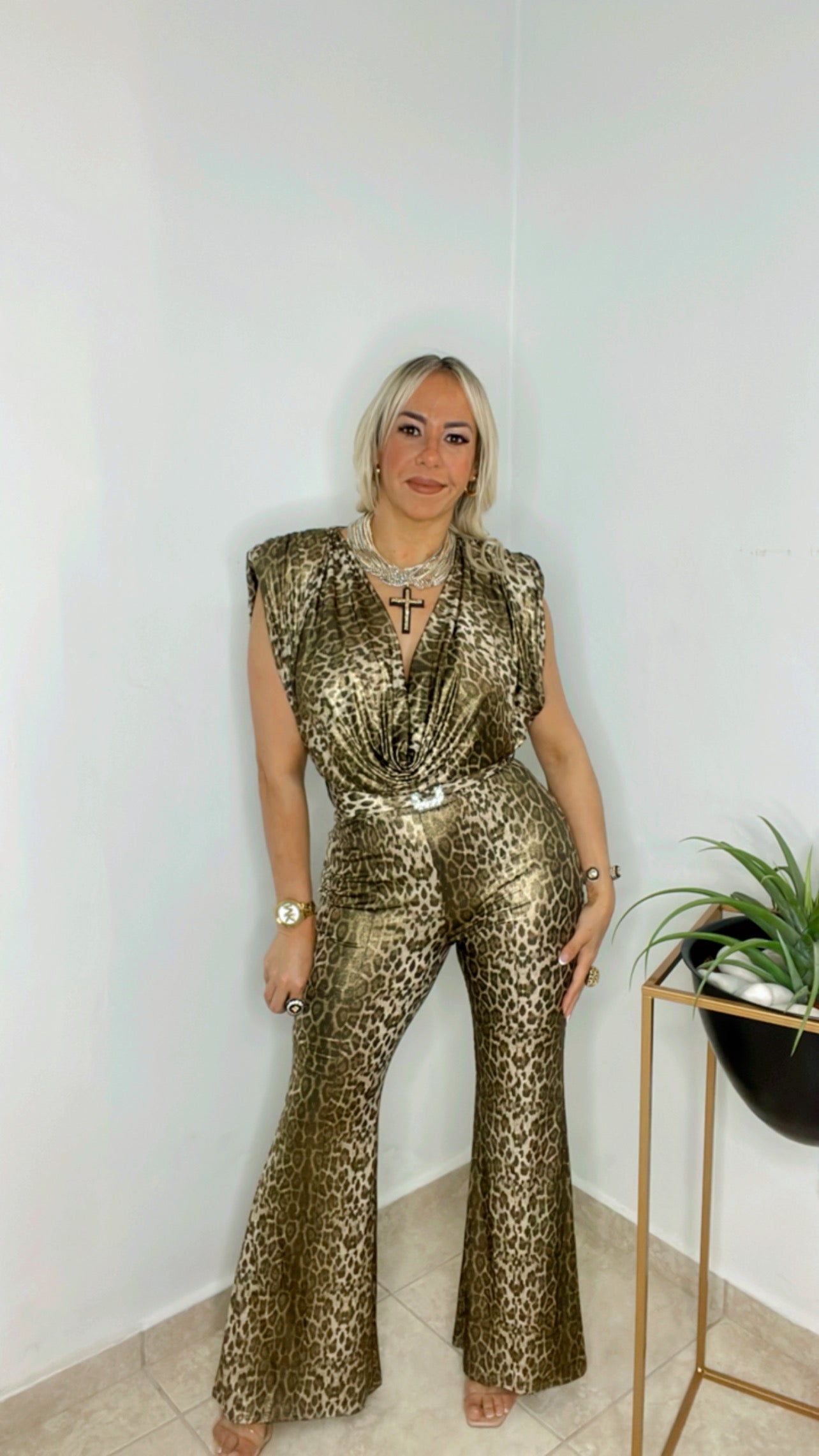 Leopard And Gold Glam Jumpsuit