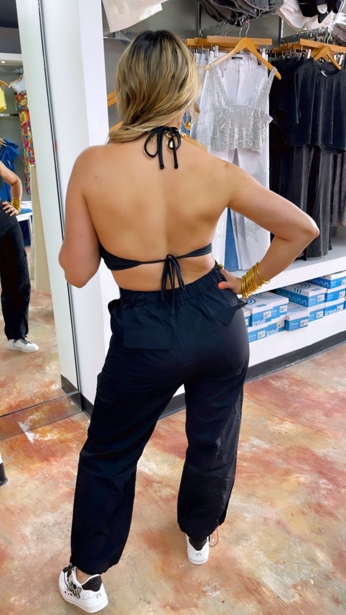 Black Open Back Top