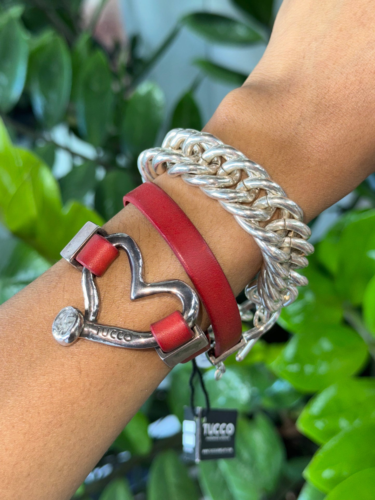 Silver Heart Red