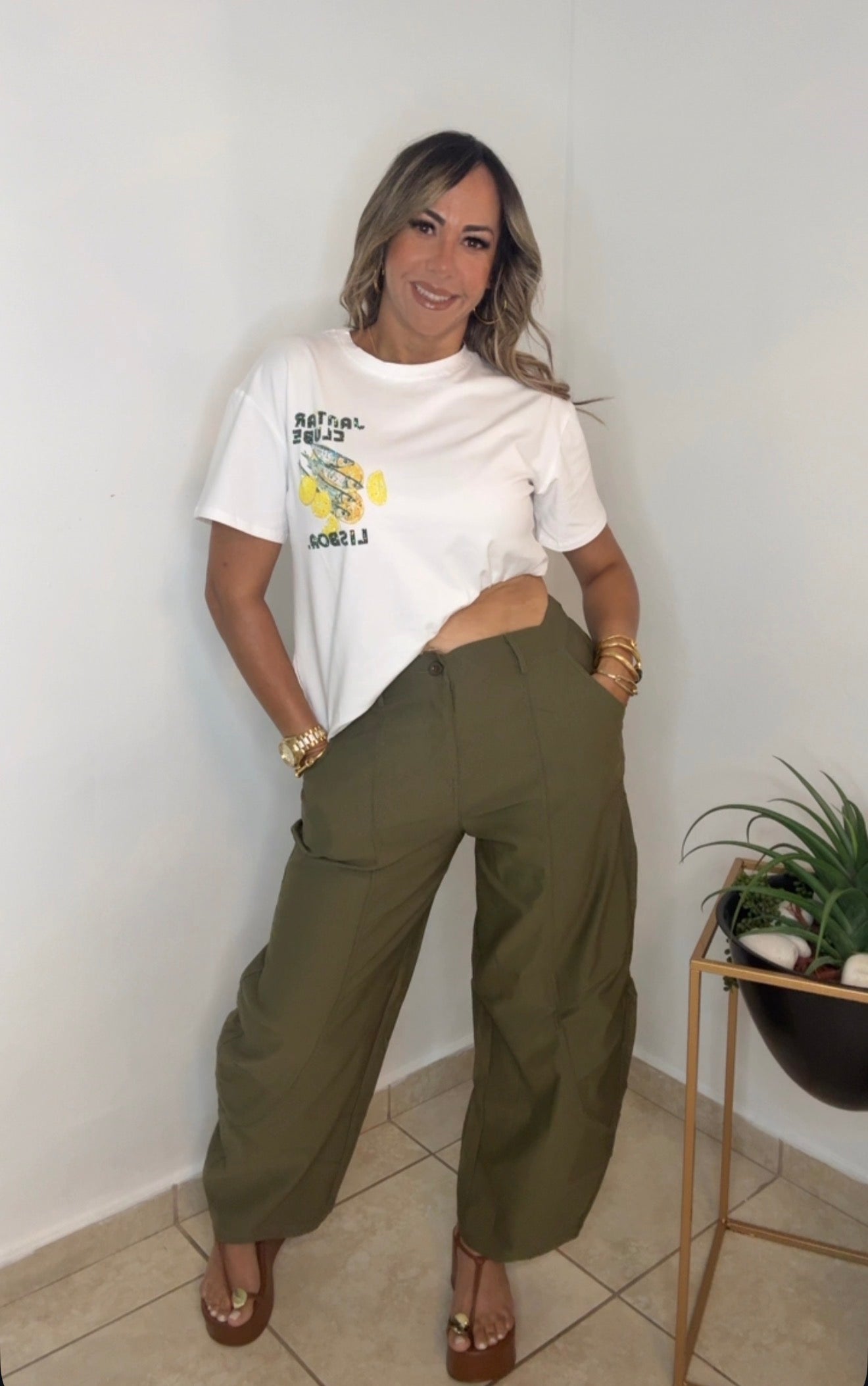 Olive Barrel Pant
