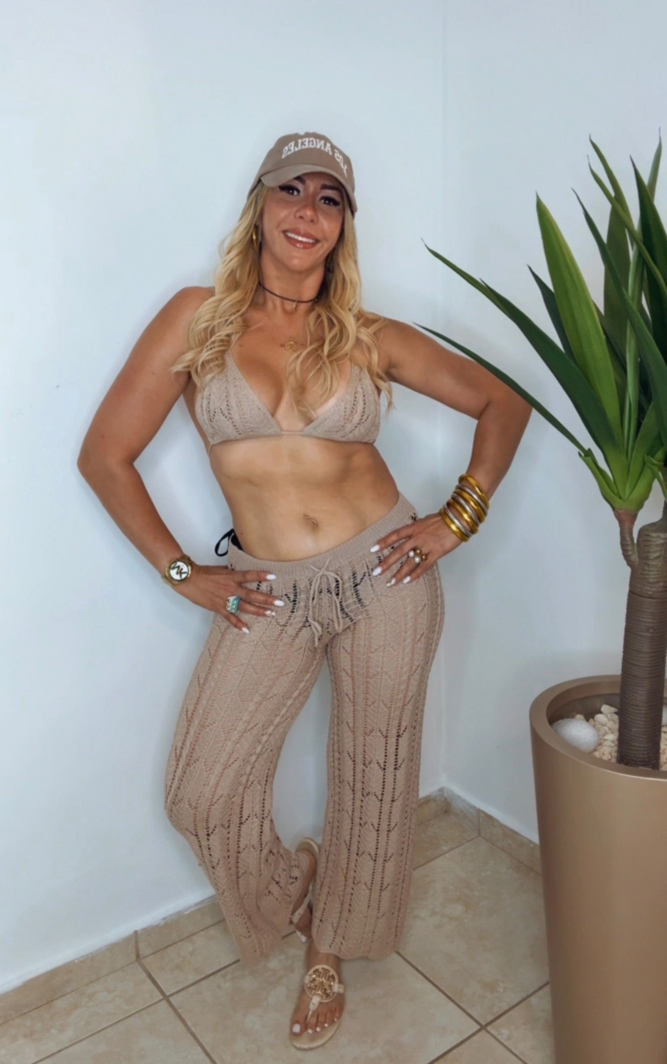 Nude Cover Up Pant Set