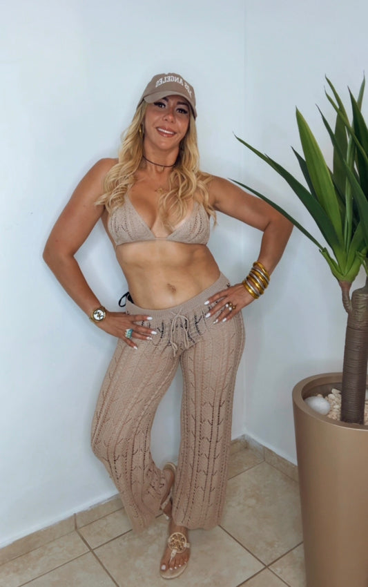 Nude Cover Up Pant Set