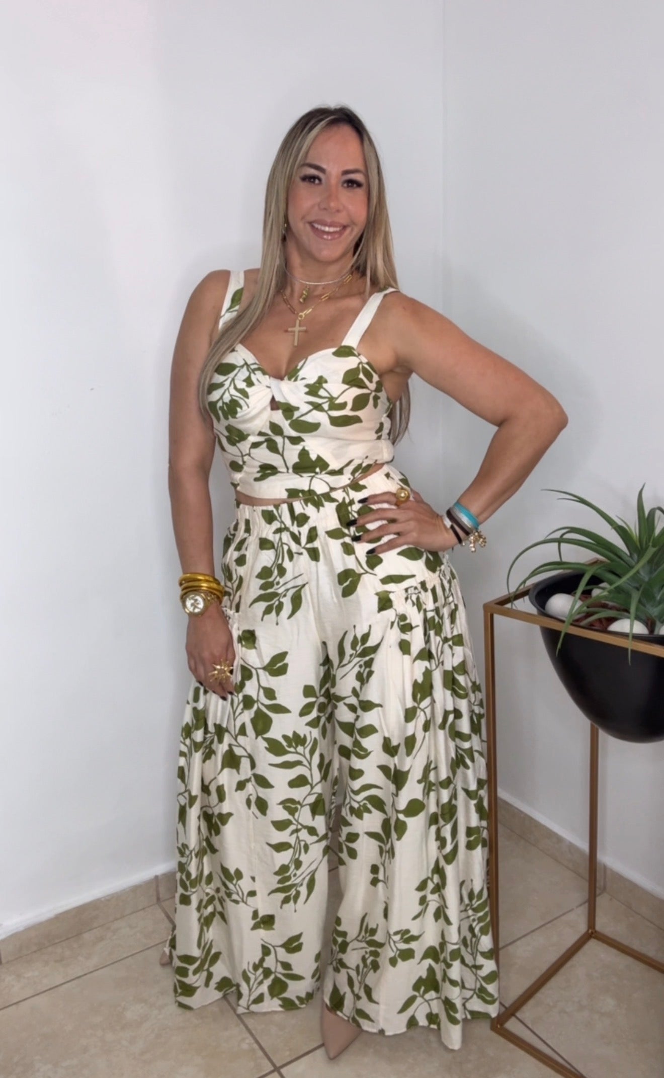 Ivory Multi Palazzo Set