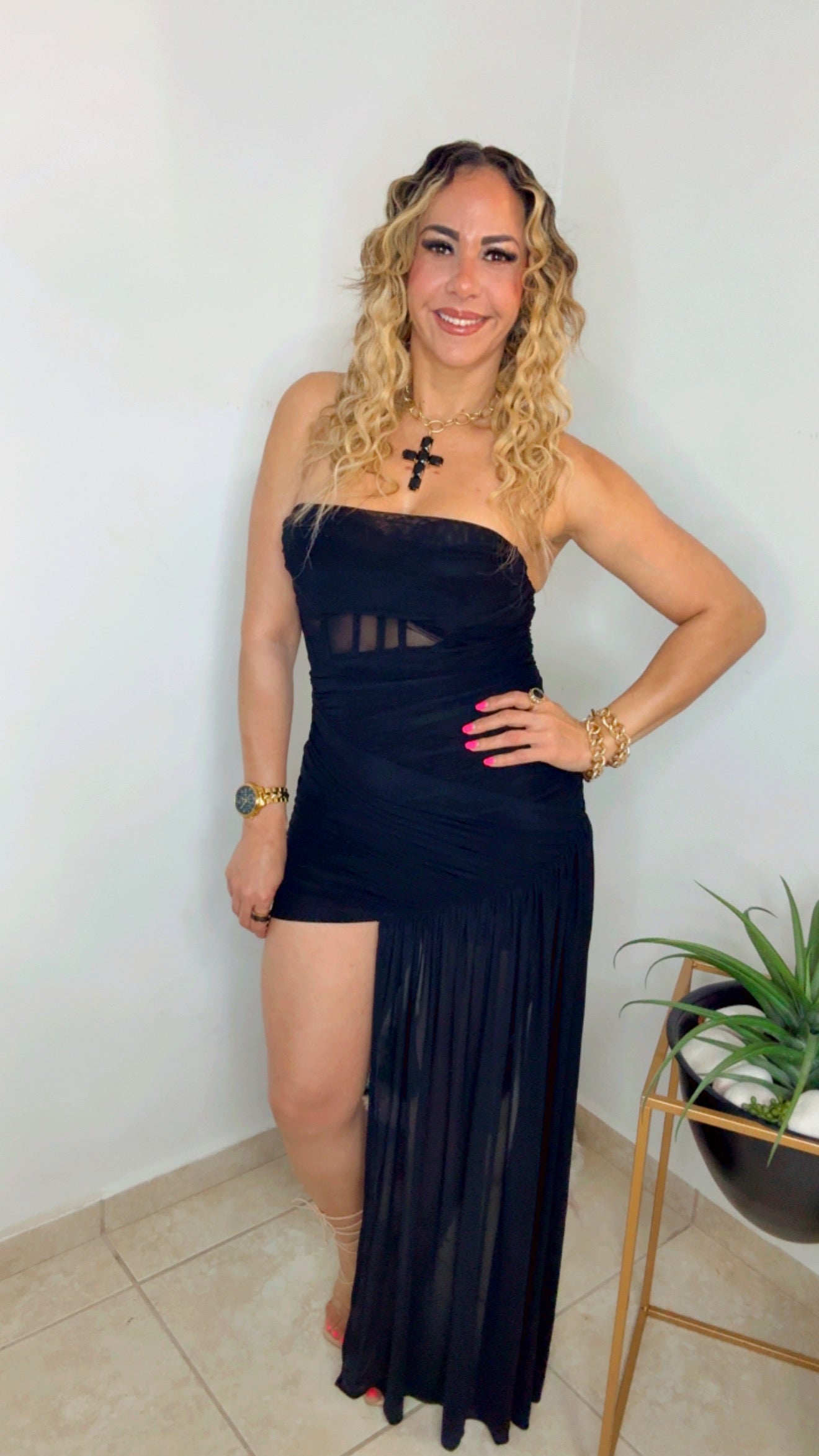 Black Asymmetric Dress