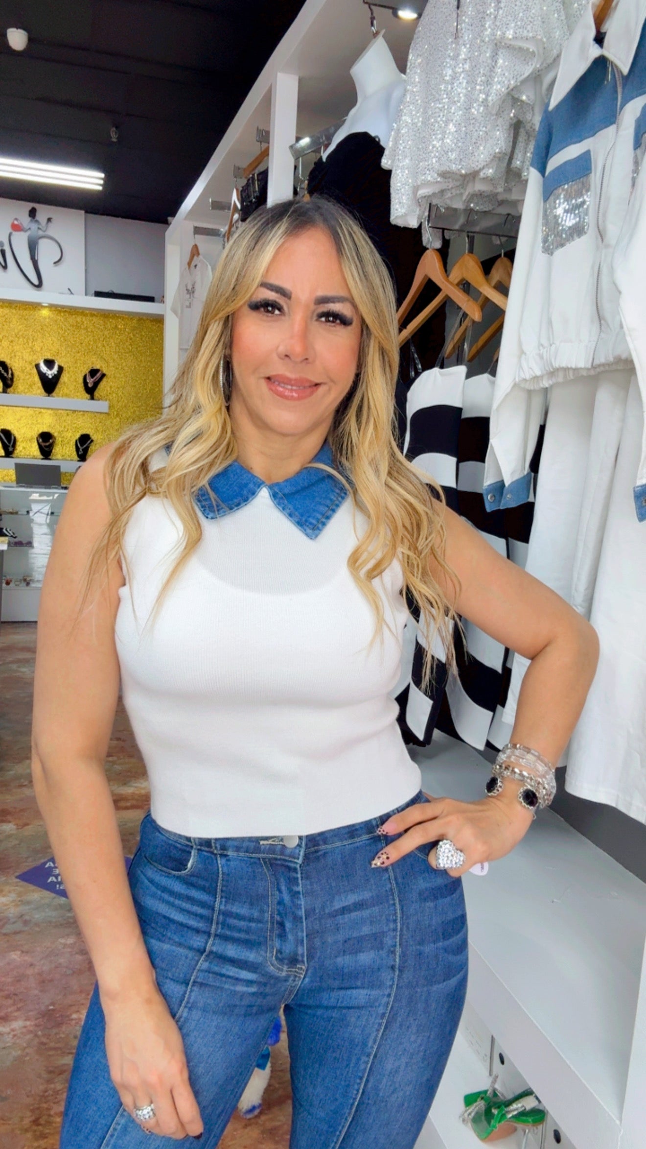 White And Denim Blouse (VENTA FINAL)