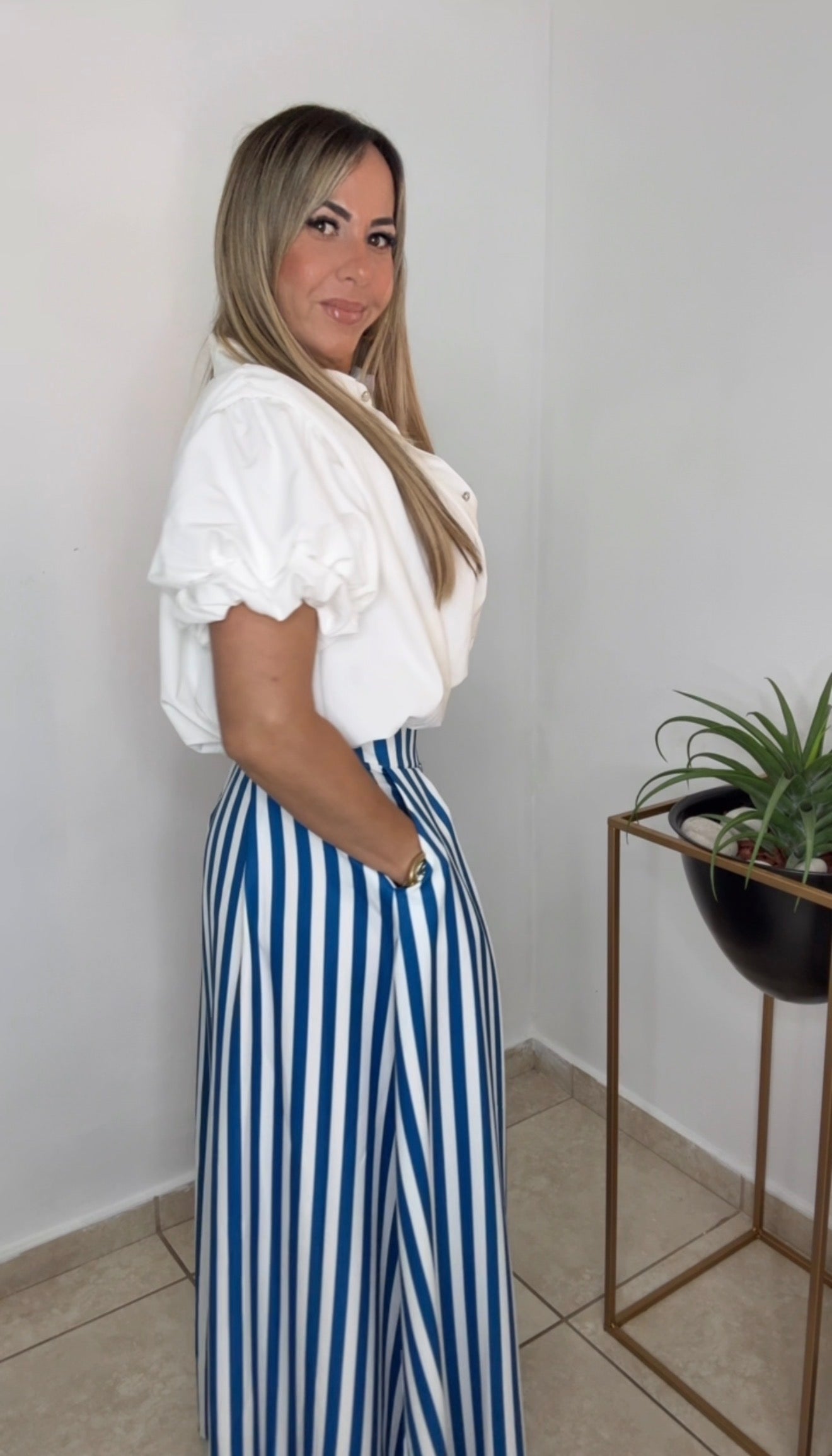 Azure Striped Pant