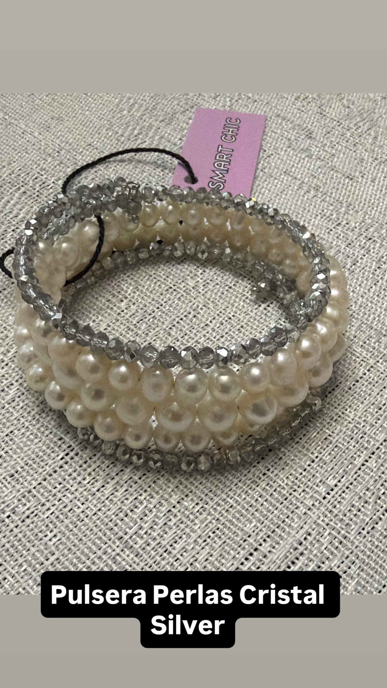 Pulsera Perlas Y Cristal