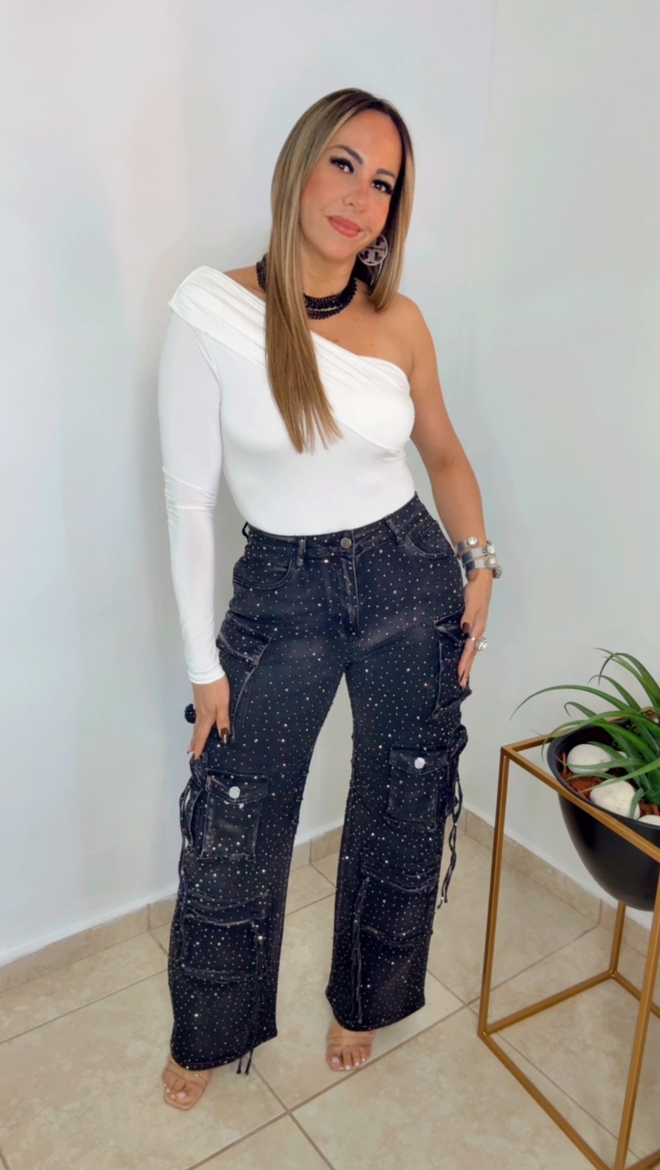 White Asymmetric One Shoulder Body