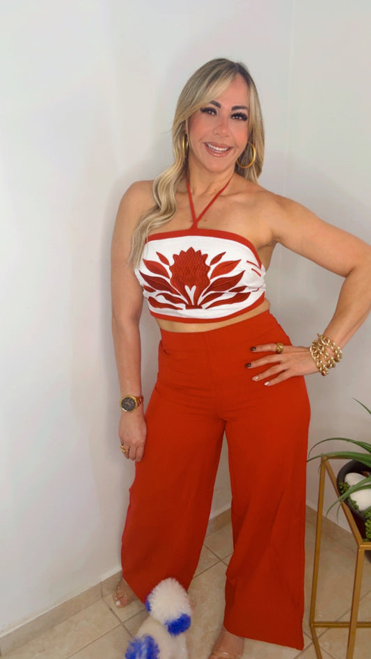 Cherry Set Pant Set