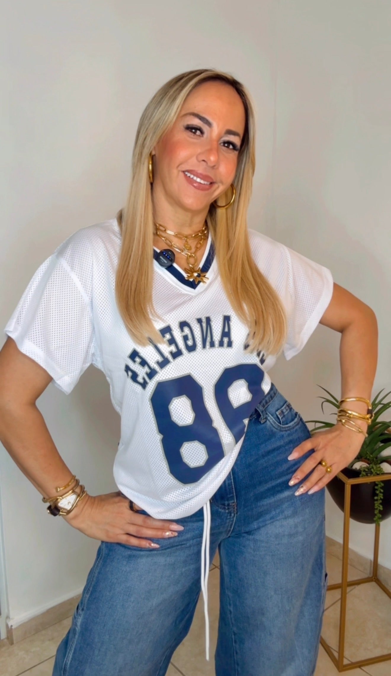 Jersey Number 98 Blouse Oversize