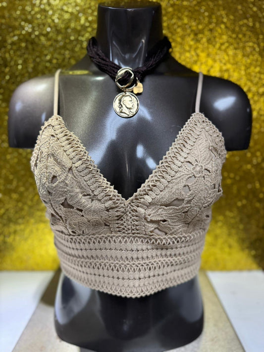 Cream Crochet Crop