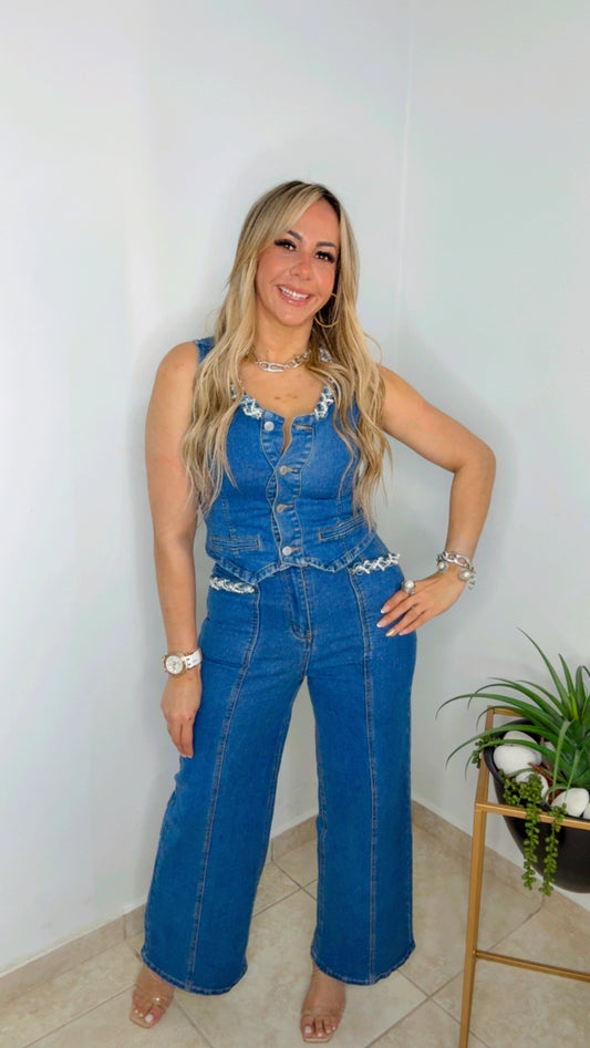 Denim Vest Set