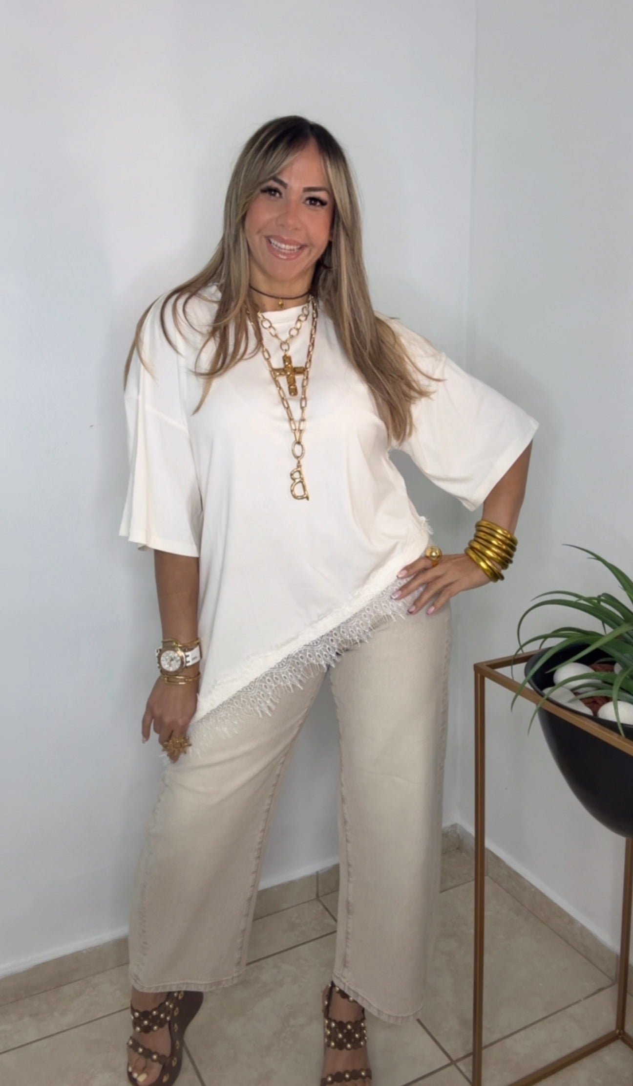 Beige Elegant Blouse