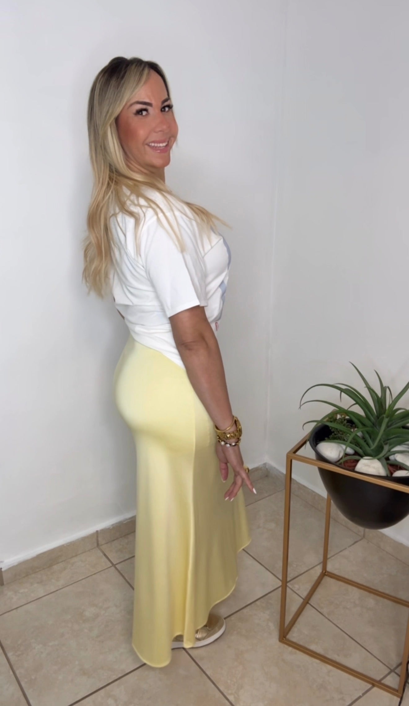 Soft Bloom Satin Skirt