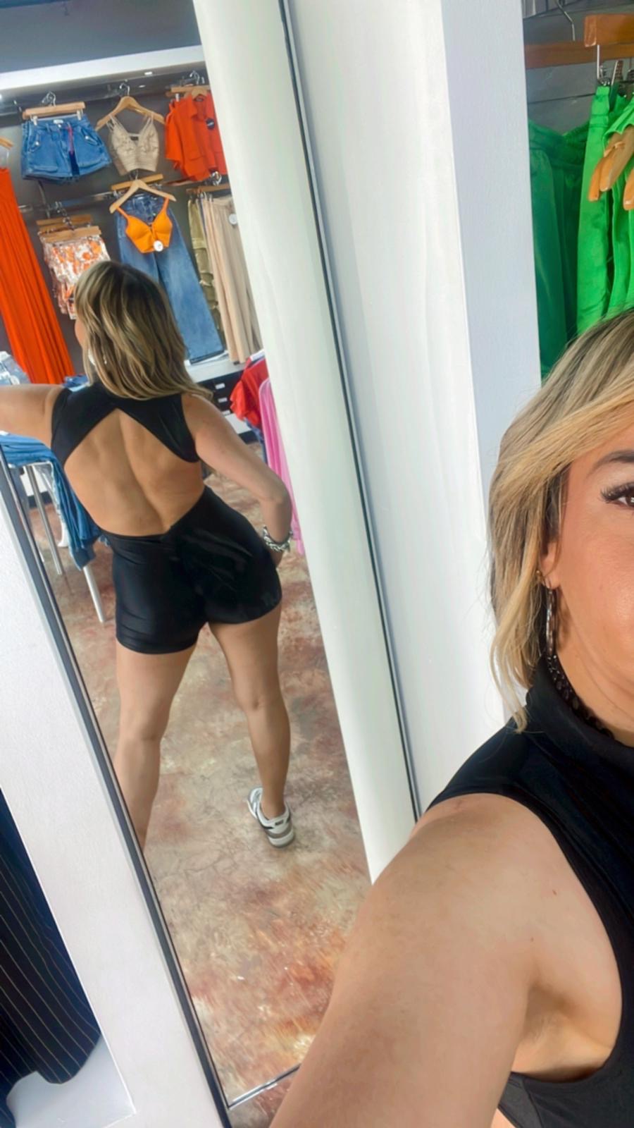 Black Romper Open Back