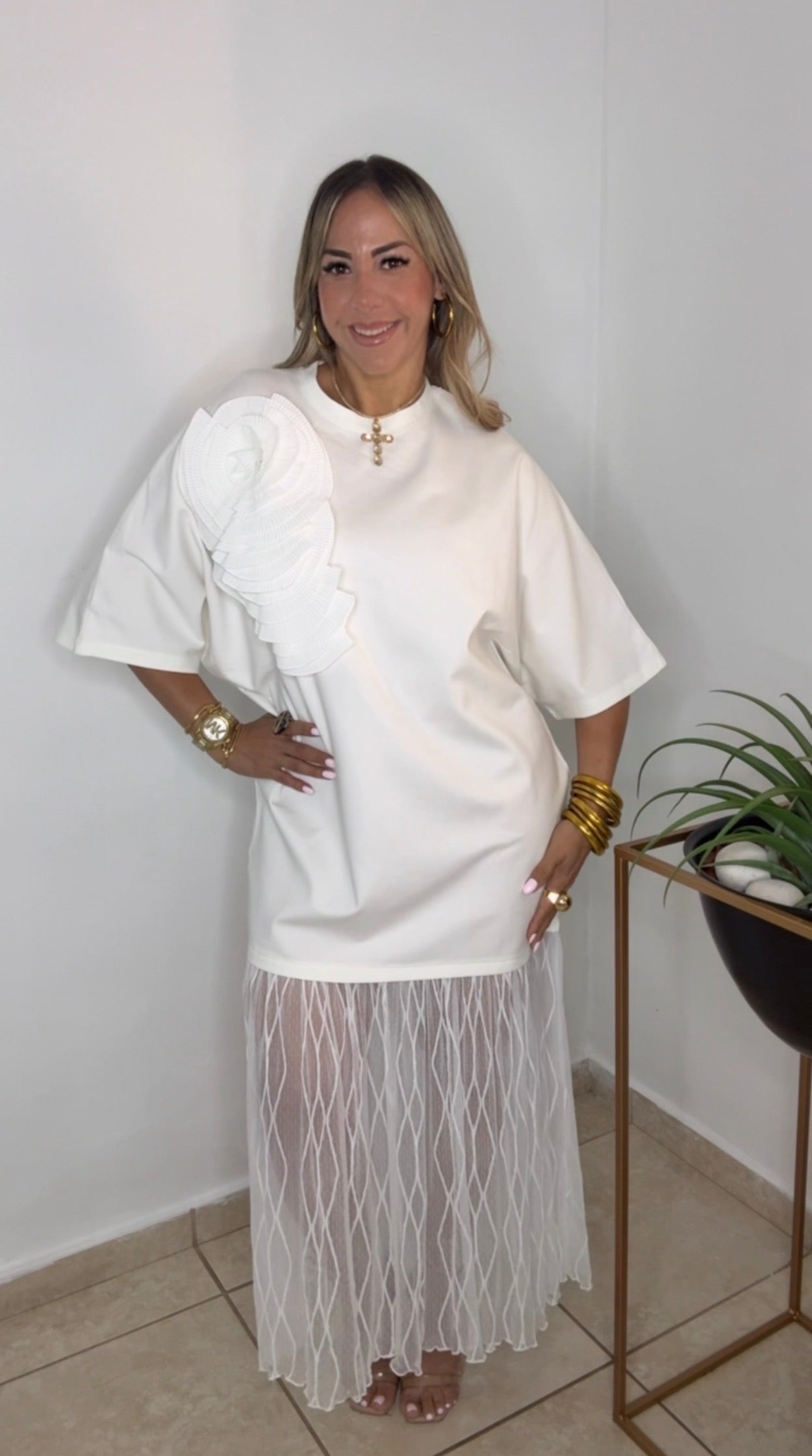 White Blossoms Dress