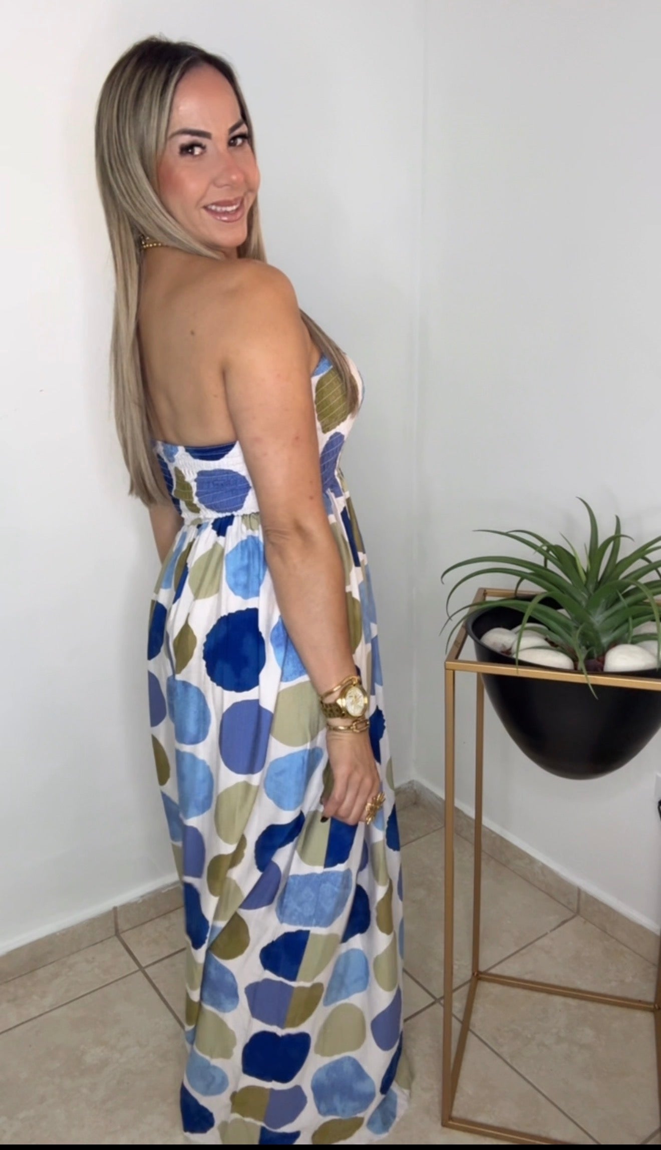 Multi Blue Polkadots Jumpsuit