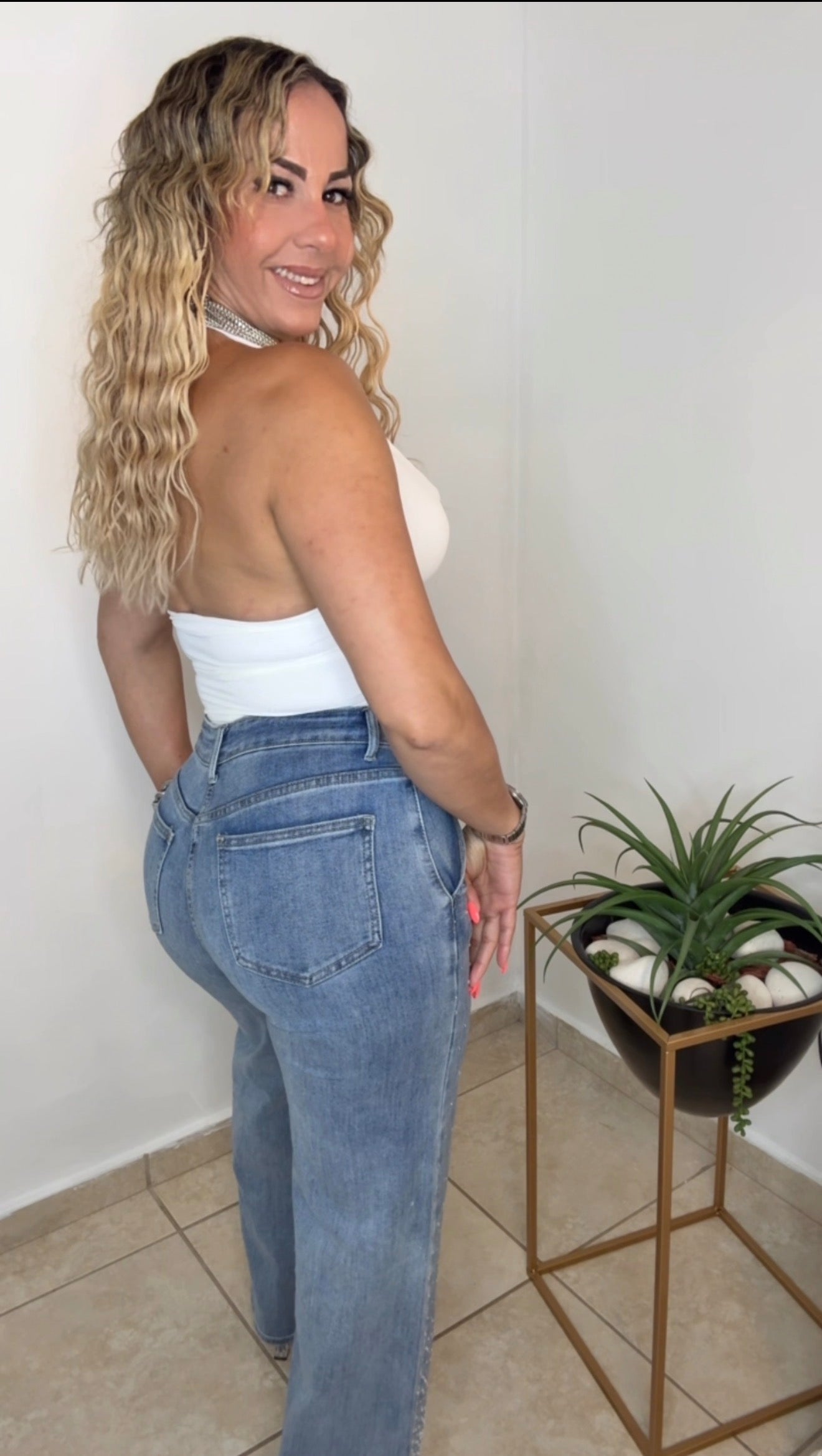 White/ Orange Bodysuit