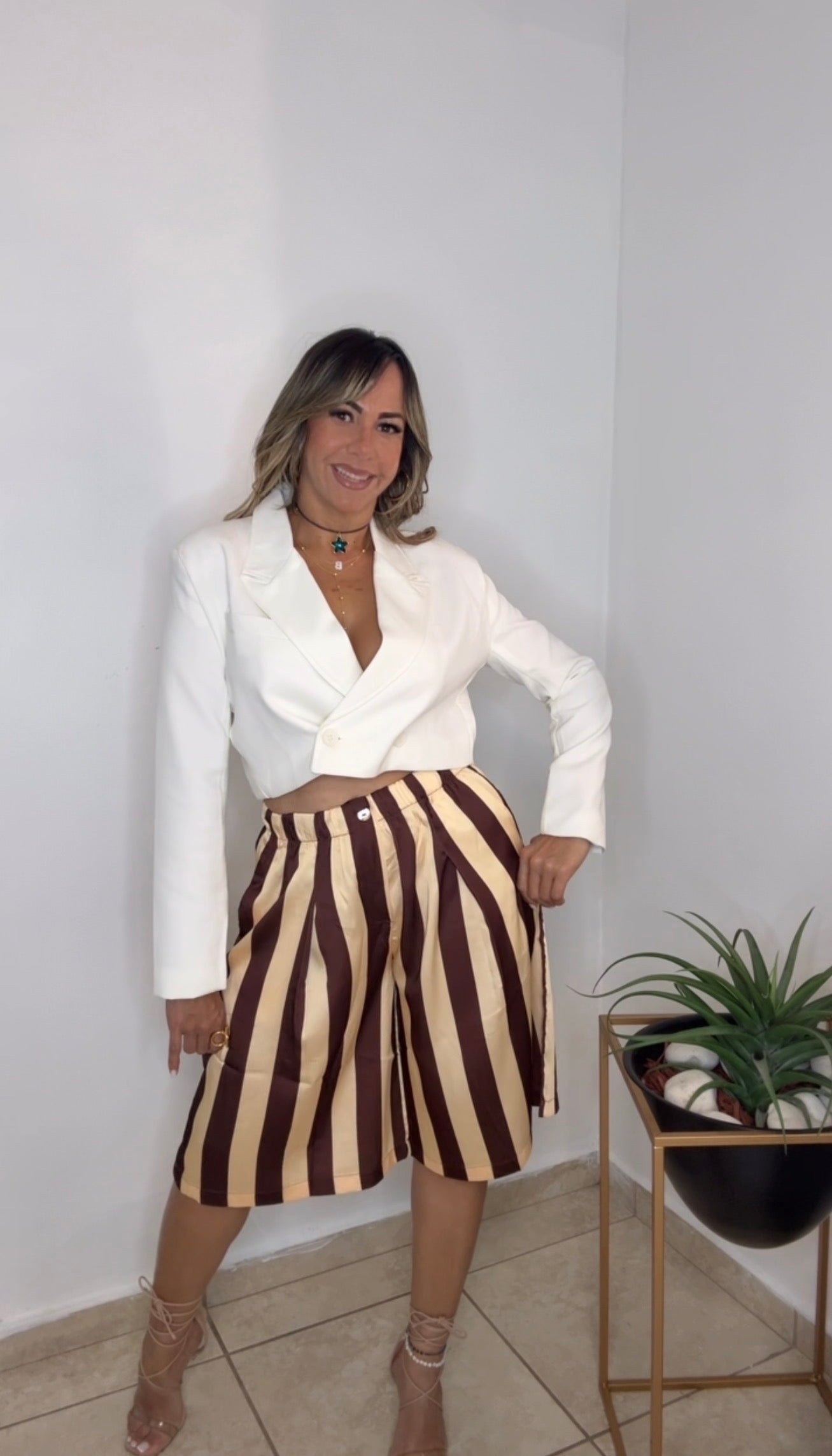 White Crop Blazer